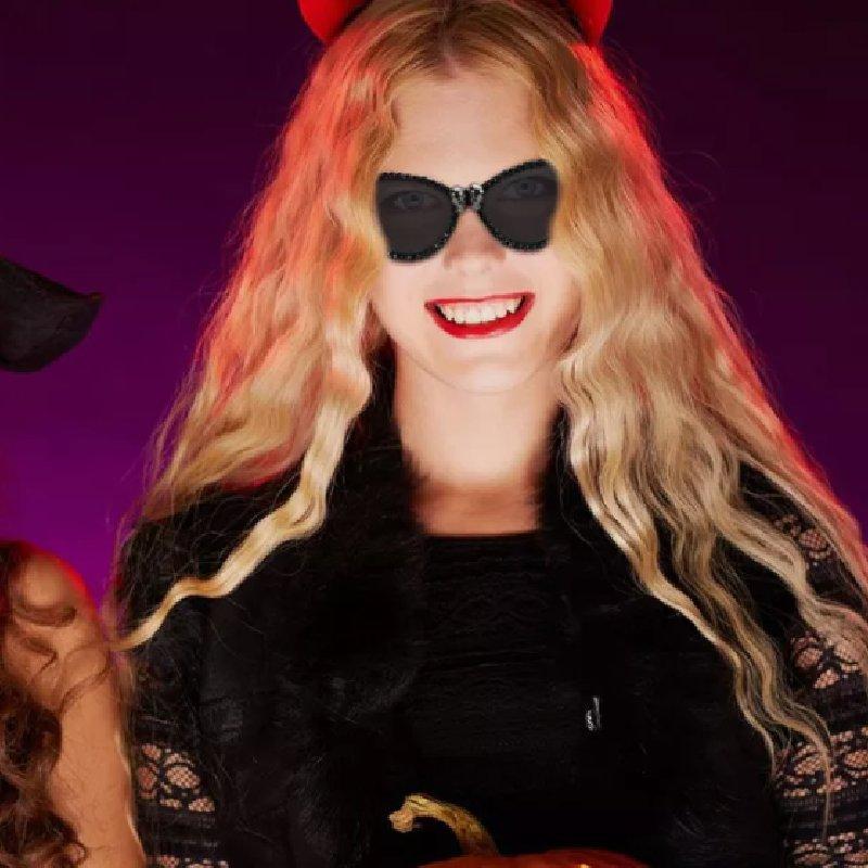 Skull Ladies Halloween Sunglasses Party Decoration Zircon Border Glasses Plastic