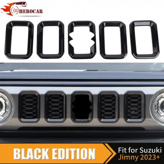 5PCS Black Front Grill Grille erts Trim For Suzuki Jimny + Accessories US
