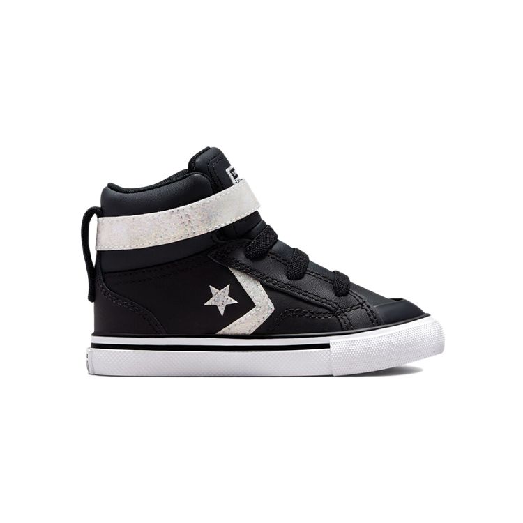 Converse Pro Blaze Strap Casual High-Top Skate Shoes Baby Sneakers Black White 772130C