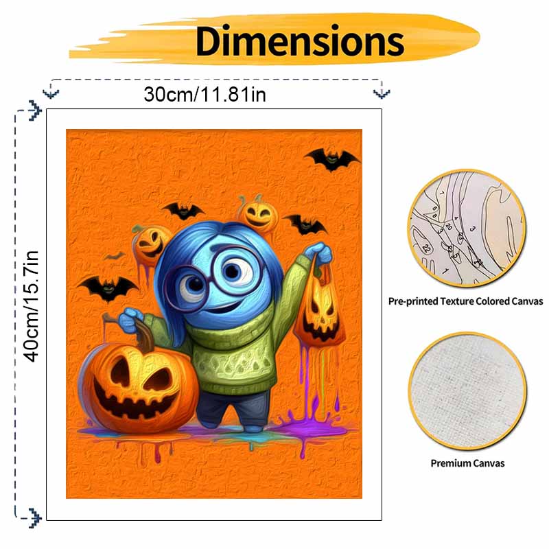 Disney Sadness Oil Paint by Numbers Painting Art Kit Pumpkin Lantern Handmade Painting Home Decor Gift