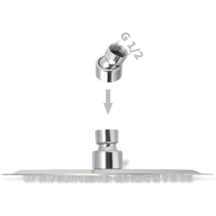 VidaXL Pomme de douche plongeante 2 pcs Acier inoxydable Ø 20 cm
