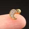 1 Stück Tragus Piercing Ohrringe Damen Kleiner Mond Zirkon Goldfarbe Zierlich Knorpel Ohr Septum Ohrläppchen Helix Körperschmuck Geschenke CC004