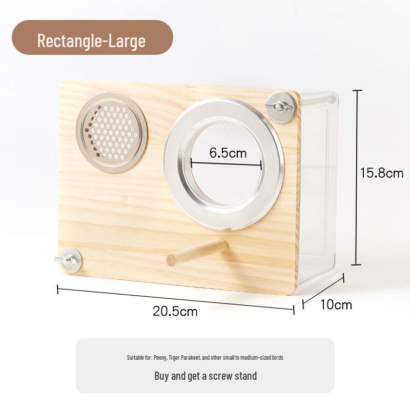 Jessie Transparent Birdhouse Budgie Lovebird Nest Cage Inside/Outside Breeding Box Supplies