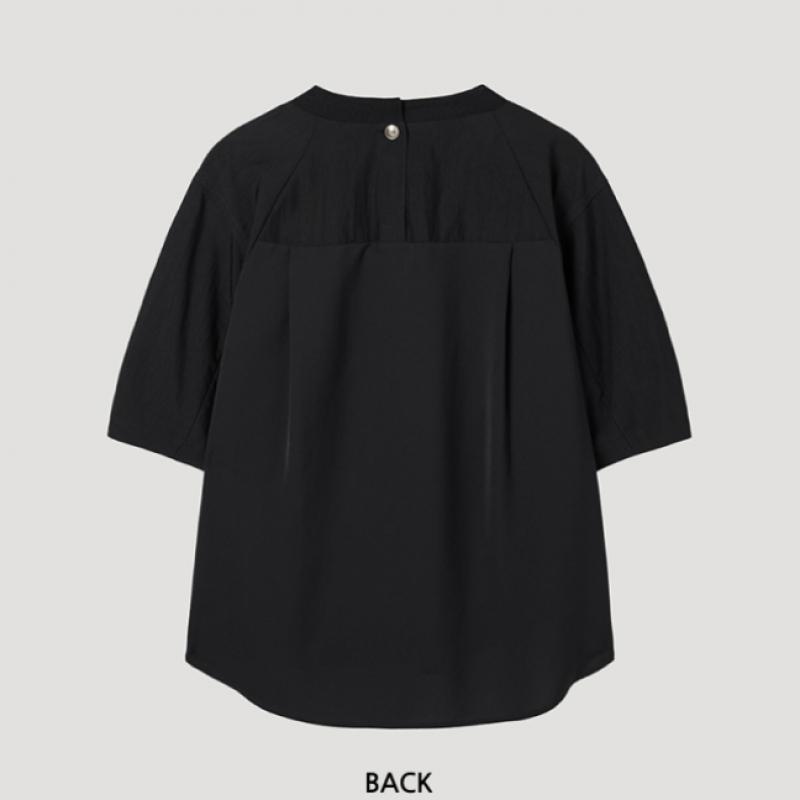 Sie S miSS Rundhals Asymmetrischer Saum Bluse Swwblp21050 Bk