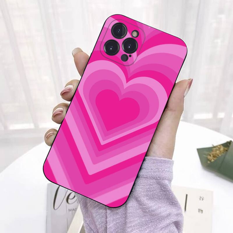 INS Fashion Sweet Love Heart Phone Case For iPhone 8 7 6 6S Plus X SE 2020 XR XS 14 11 12 13 Mini Pro Max Mobile Case