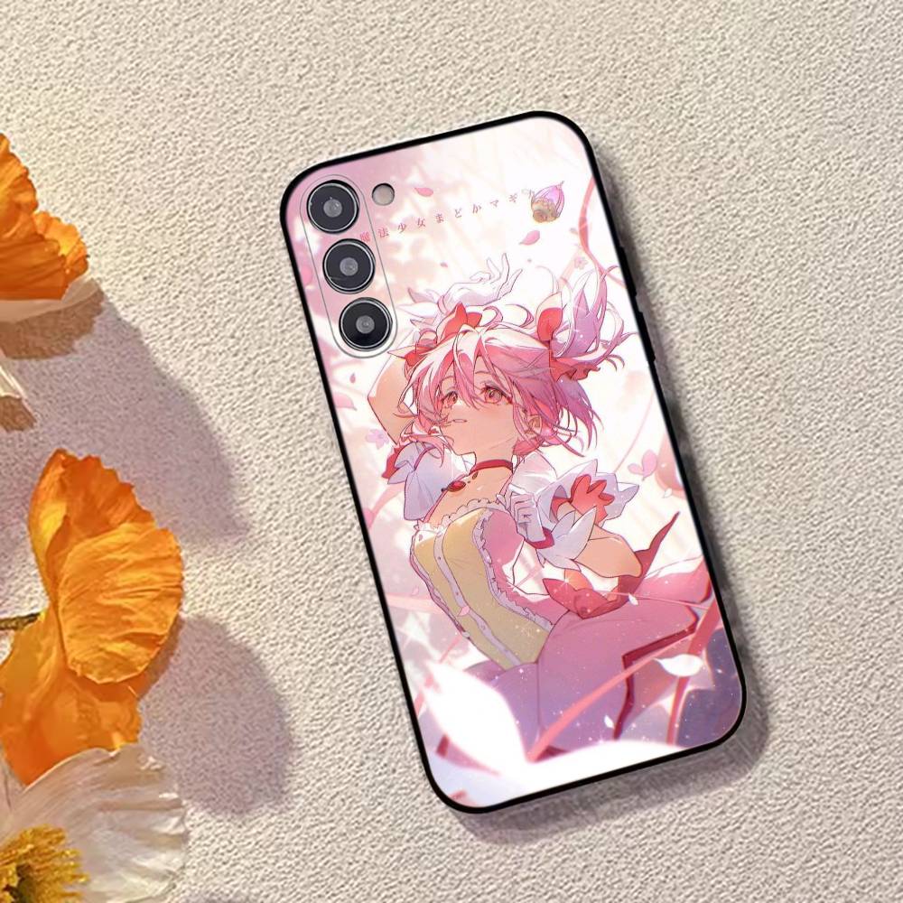 Anime Kaname Madoka Akemi Homura Phone Case For Samsung Galaxy A73,A72,A71,A70,A53,A52,A51,Soft Silicone Black Cover