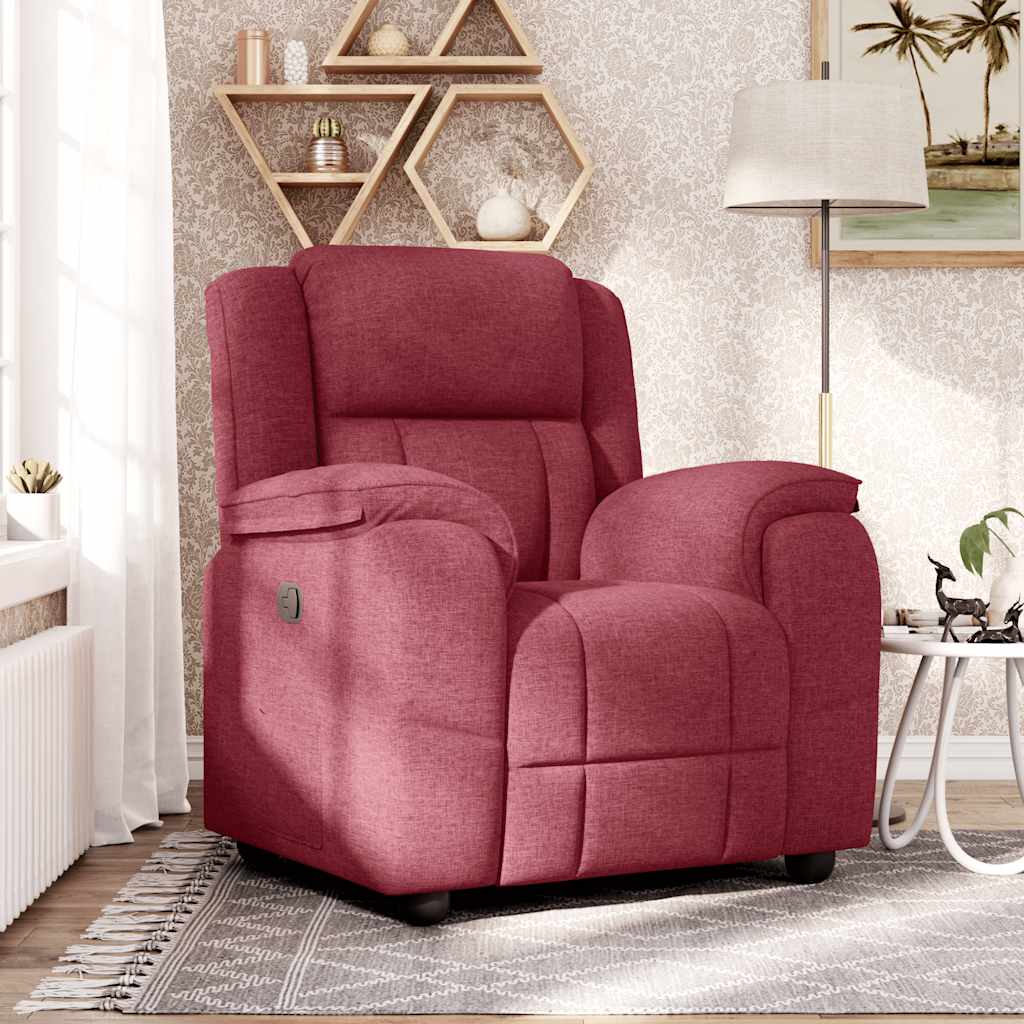 Relaxation Armchair Burgundy Fabric