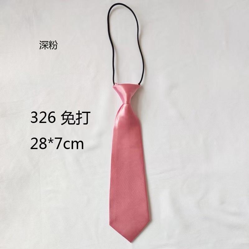 Cravată mică cu bandă de cauciuc de 28 cm, culoare solidă, cravată monocromă pentru copii, cravată scurtă, accesorii pentru băieți, cravată pentru uniformă școlară