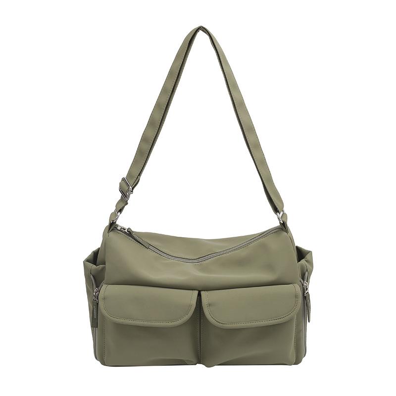 2025 Japan and South Korea new double pocket nylon small fresh casual messenger bag versatile niche bag underarm shoulder bag