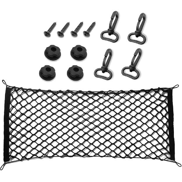 Car Cargo Net, Trunk Cargo Storage Organizer - Stretchable With Hooks, SUV & Car Interior Accessories (35.4X15.8 Inch)