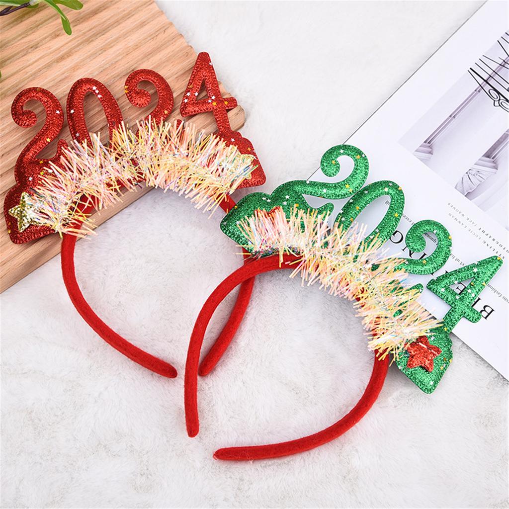 Adult Teens New Year Hairband Tinsel Sequins Letter Headband Carnivals Hair Hoop Christmas Taking Photos Headpiece