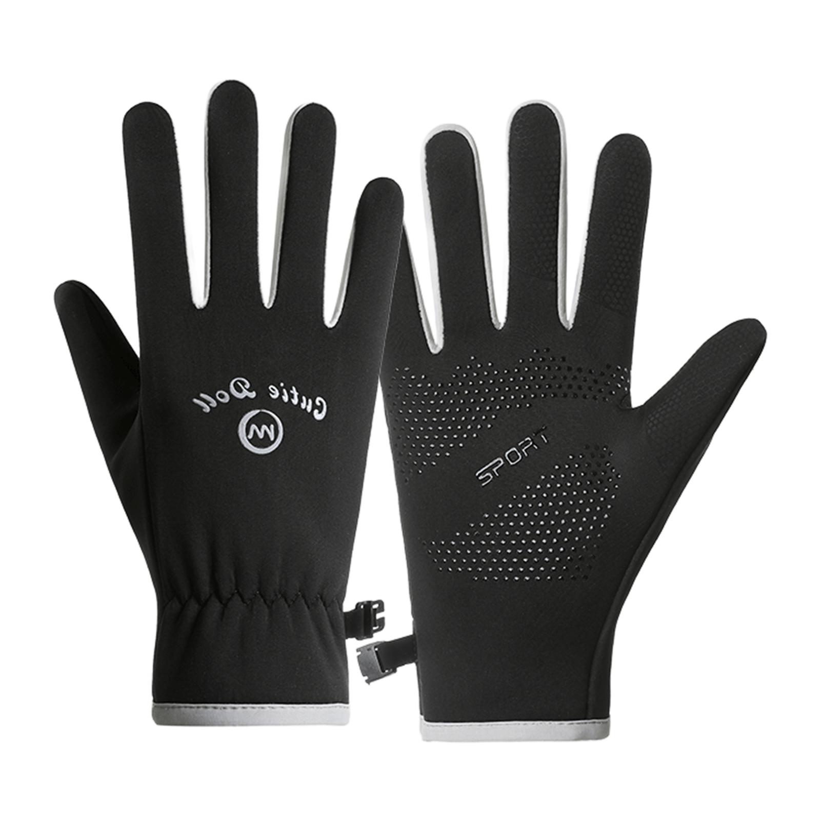 

Женские зимние перчатки с сенсорным экраном, ветрозащитные, противоскользящие, водостойкие, со шнурком для катания на лыжах, велоспорта, активного отдыха чёрный