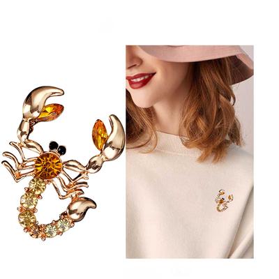 Europäische und amerikanische Persönlichkeit Strass Skorpion Brosche High-End Kristall Tier Kragen Pin Männer und Frauen Kleidung Pin