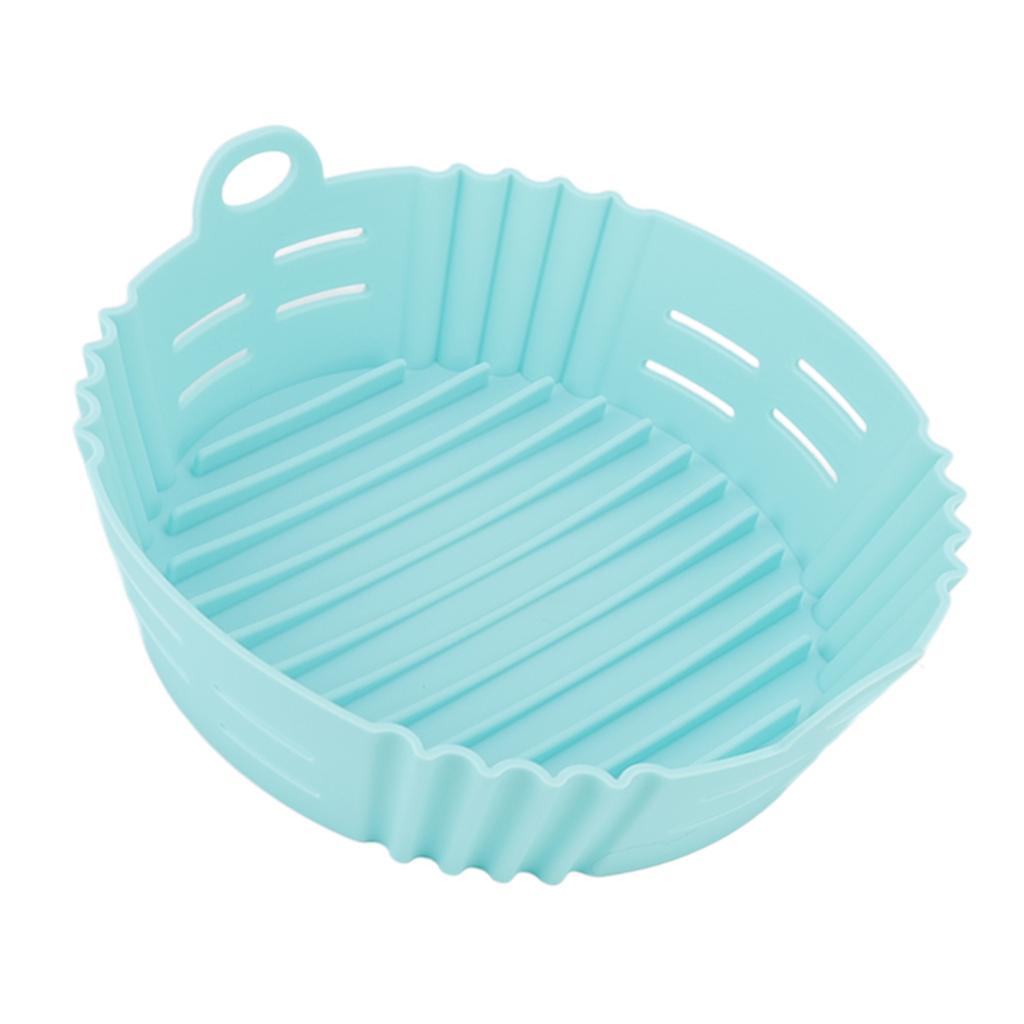 Fritteuse Silikon Einlage Hitzebeständig Elastisch Waschbar Lebensmittelqualität Wiederverwendbar Fritteusenkorb zum Kochen Blau