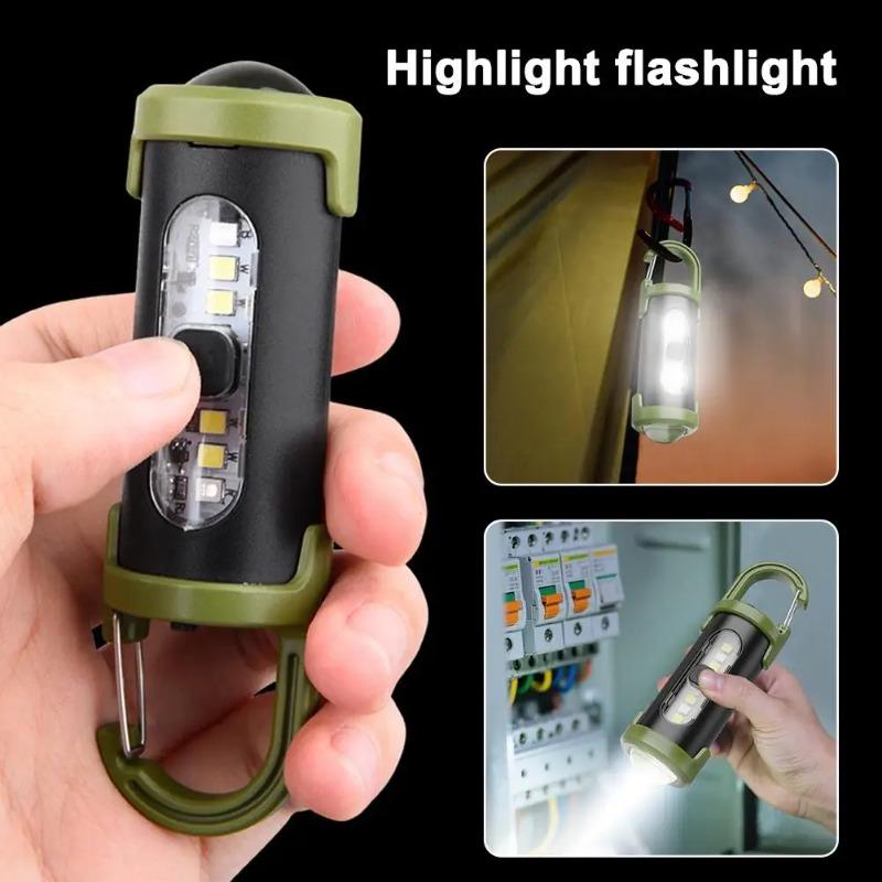 Rechargeable Keychain Flashlights,EDC COB Work Light Torch Ultra Bright Flashlight,Portable Lantern For Searching Hiking