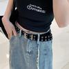 Pin Buckle Suede Rivet Belt Luxury Design Punk Waistband  Paired with Skirts Jeans