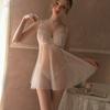 Erotic Underwear Sexy Lace Seductive Steel Frame Gathering Nightgown See-through Uniform Supplies Pajama Set 8802