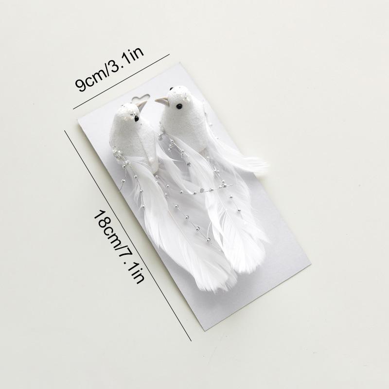 

1/2 шт. Пенопластовые украшения для рождественской елки для использования в помещении и на улице, блестящие, искусственные птицы, разноцветные, на клипсах, с перьями, рождественские птицы
