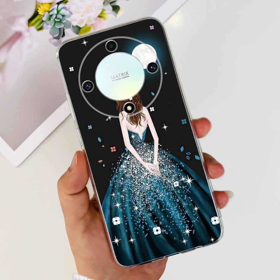 For Honor Magic 4 Lite Case ANY-LX1 ANY-LX2 ANY-LX3 Clear Cover Popular Flower Soft Silicone Funda For Honor Magic 5 6 Lite Para