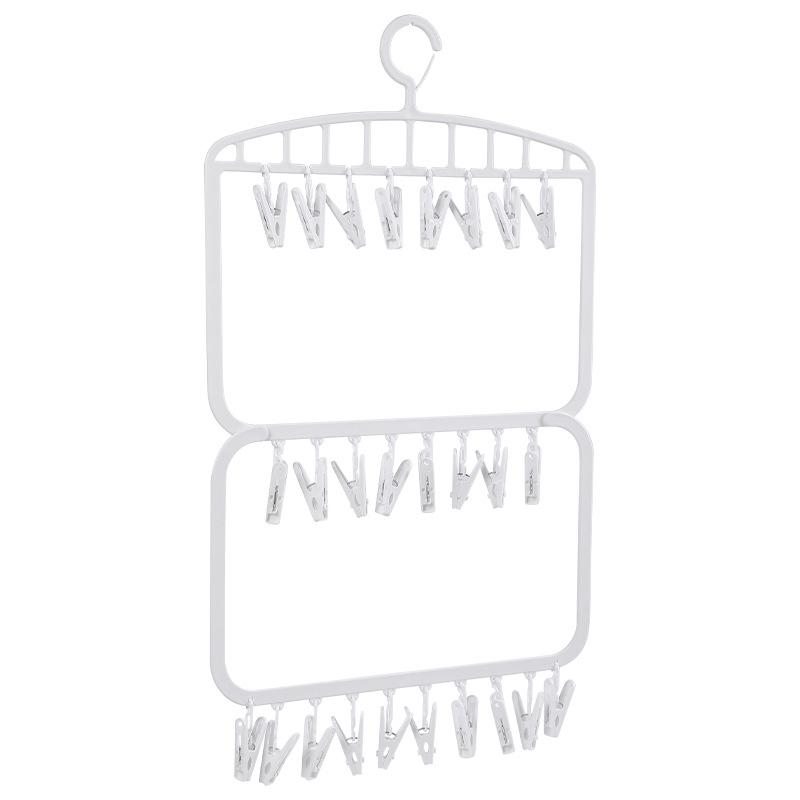 Clothes Hanger Socks Drying Rack With 18/26 Clip Underwear Baby Saliva Towel Multifunctional Household Dormitory Student Laundry