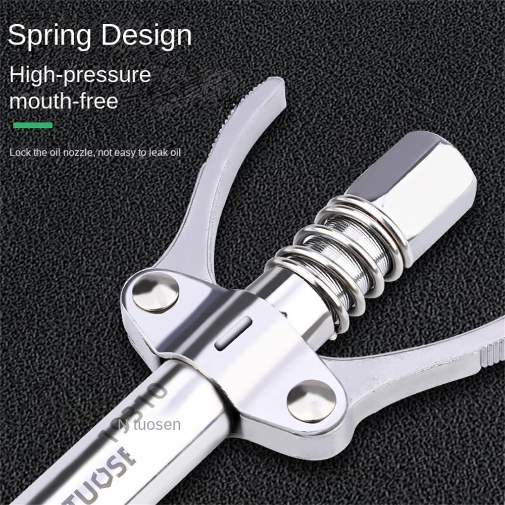 Oil Filling Tool Self-locking Double Gear 90x15mm Steel Car Tools Gun Coupler High Pressure Fast Rease Injector Nipple