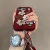 ins autumn and winter plush knitted flowers for iPhone17Pro mobile phone case Apple 16Pro retro 15Pro