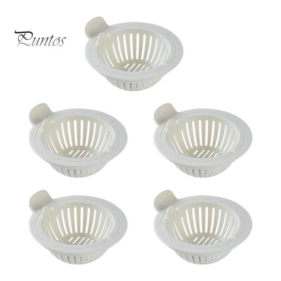 

5/10 шт. Фільтр для кухонної мийки Зливний сітчастий кошик Кошик для збору волосся Кошик-фільтр проти засмічення для кухні Дому Офісу 5pcs білий