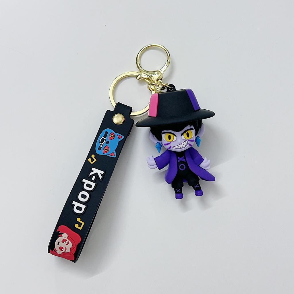 New KPOP Demon Hunters Keychain, Tiger Character PVC Figure Keychain, Cute Harajuku Style Key Ring for Kids & Fans Halloween