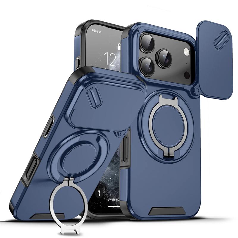 Heavy Duty Shockproof Armor Phone Case For Iphone 17 Pro Max 5G Iphone17 Air 17Pro Lens Protect Magnetic Car Ring Stand Cover