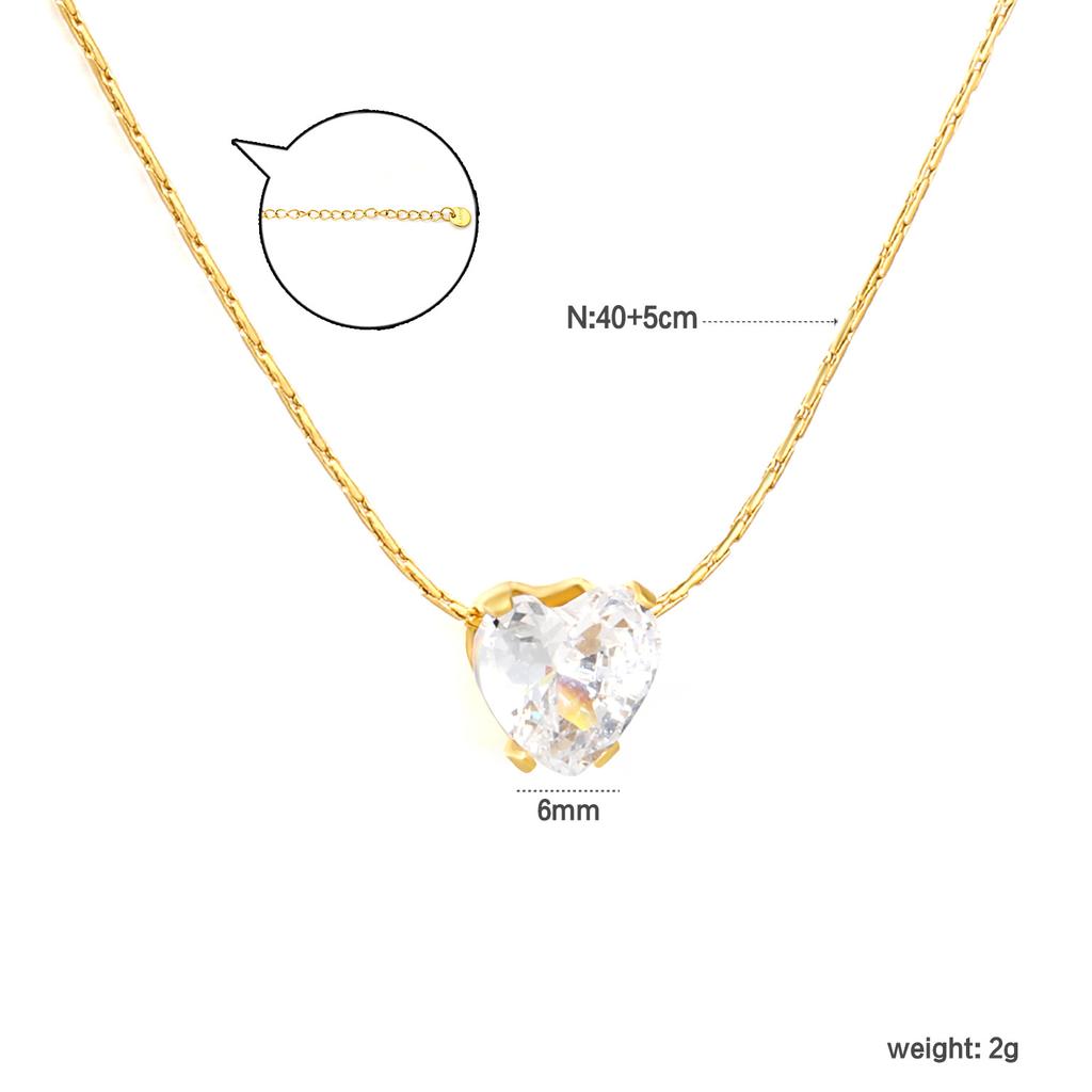 Jewelry Necklace Stainless Steel Cross White Zirconium Pendant Gold Versatile Exquisite Small Necklace Women