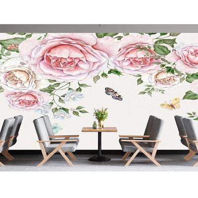 3D Rosenblumen Tapete Handgemaltes Fresko Modernes Wohnzimmer Schlafzimmer Hintergrund Wandbild Heimdekor
