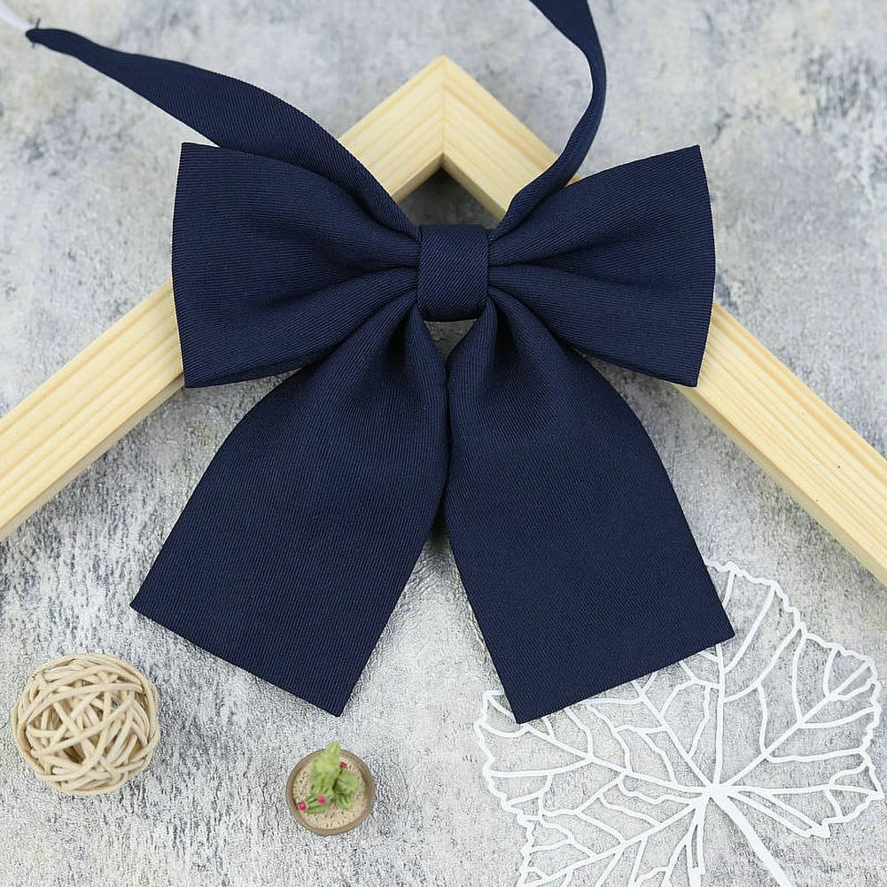 Solid Satin Square Corner Bow Tie Classic College Style Elegant Accessories For Girls Students Daily School JK Uniform Wear