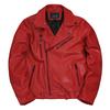 New Genuine Sheepskin Leather Jacket Men Slim Fit Korean Style Red Biker Coat
