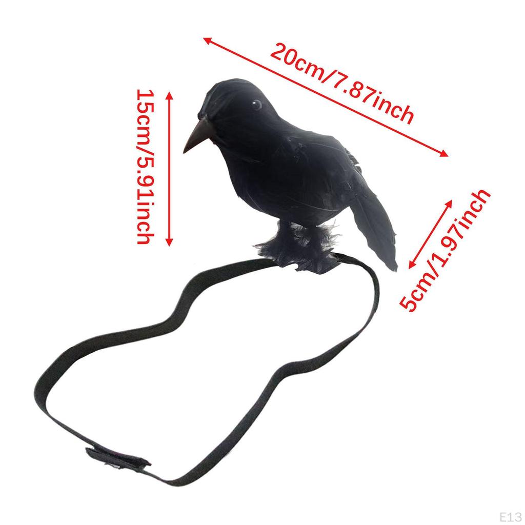 Halloween Crow Handmade Theme Party Realistic Ornament Feathered