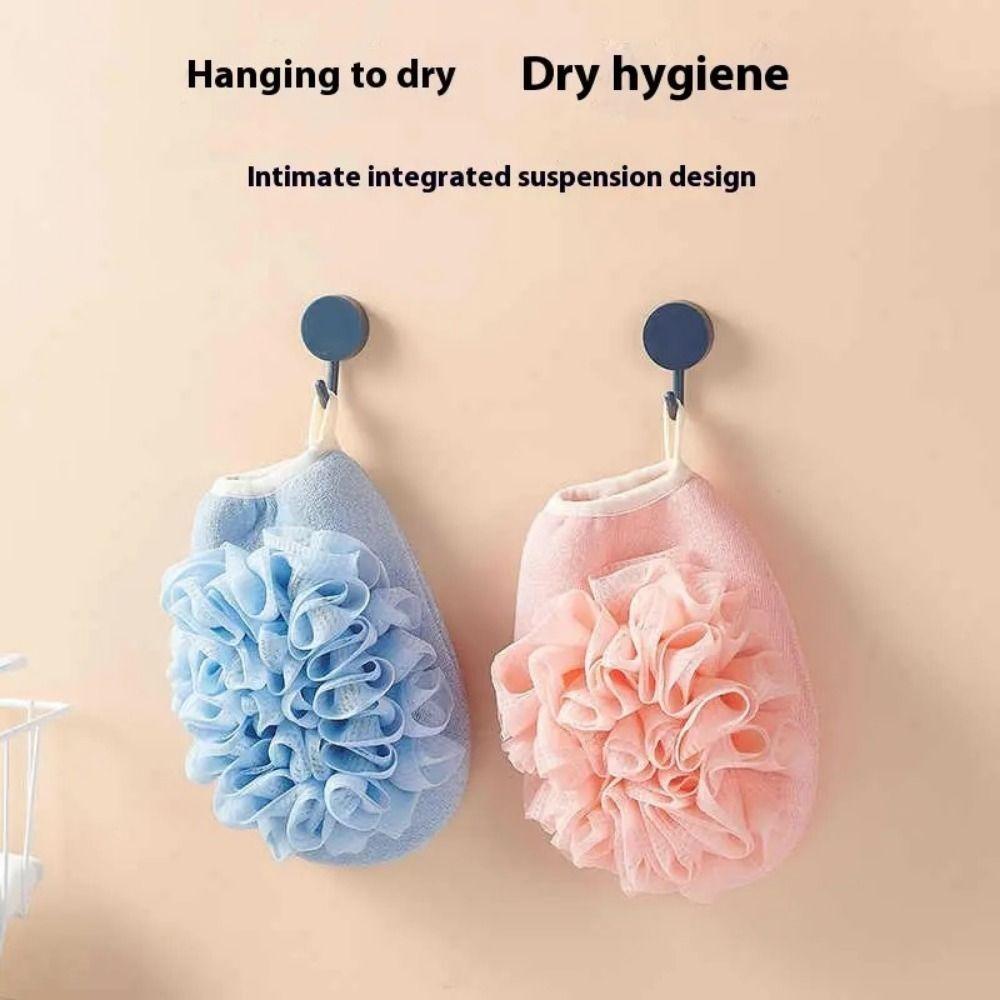 

Soft Bath Towel 2-in-1 Exfoliating Sponge Portable Bath Flower Bathing Tool рожевий