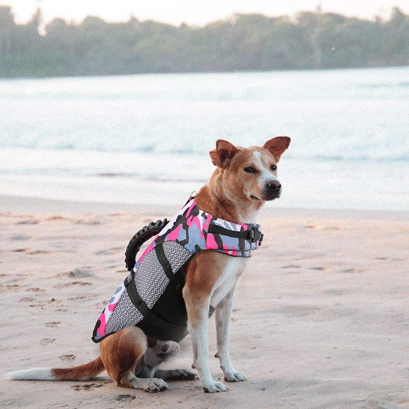 Dog Life Jacket ZARYIEEO Pet Life Vest For Swimming Pool Float Coat Swimsuits Flotation Device Life Preserver Belt Lifesaver Flotation Suit Small Medium Weighted Vest For Dogs