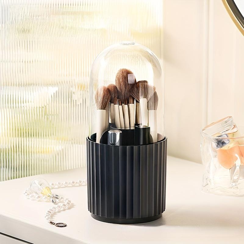 1pcs Makeup Brush Storage Cylinder Rotating Dustproof Desktop Lipstick Powder Brush Bucket Dressing Table Storage Rack Cosmetics