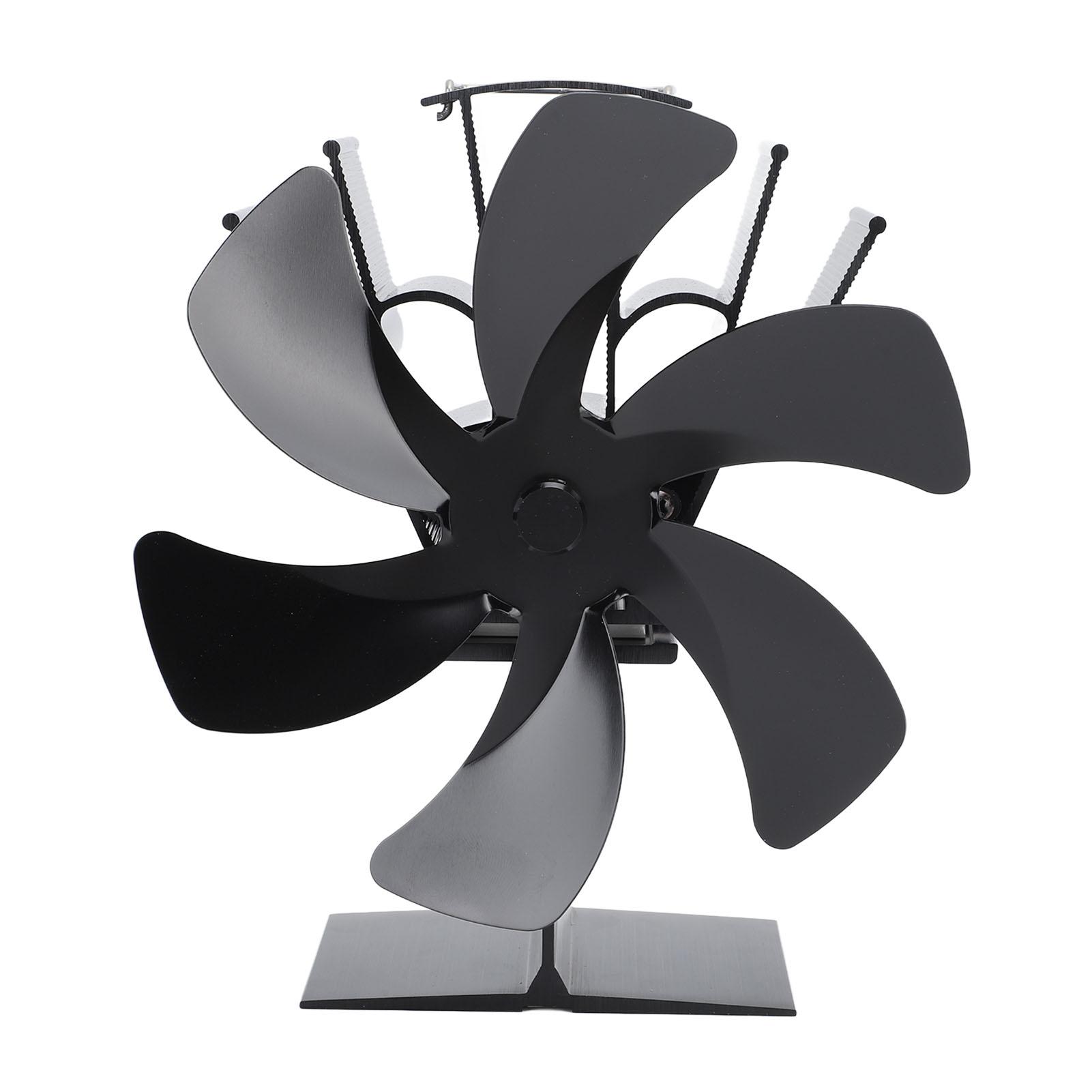 

Вертикальный вентилятор для плиты с 6 лопастями, тепловой вентилятор с быстрой циркуляцией тепла, дизайн ручки для плиты чёрный