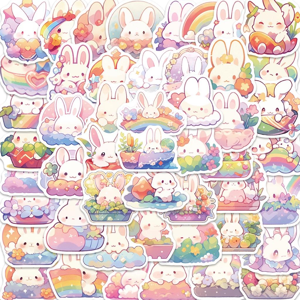 

Guitar Your Decorate Notebook And Luggage With 50 Personalized Cartoon Rainbow Bunny Stickers Waterproof And Diy