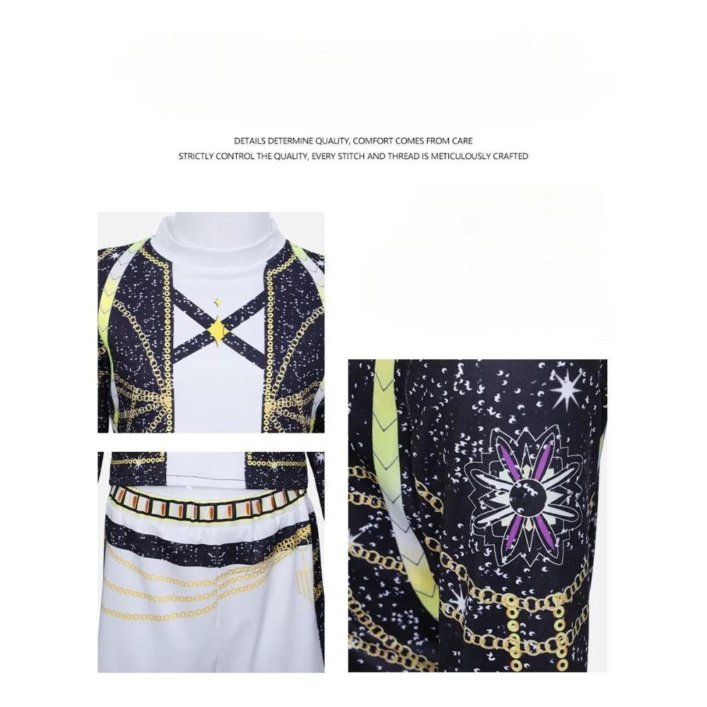 Girl and Child Zoey Mira Rumi Role Playing Black Gold Costume 3D Printed Stage Performance Costume Halloween Carnival Set