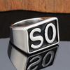 Men's European American Hip Hop Titanium Steel Punk Ring