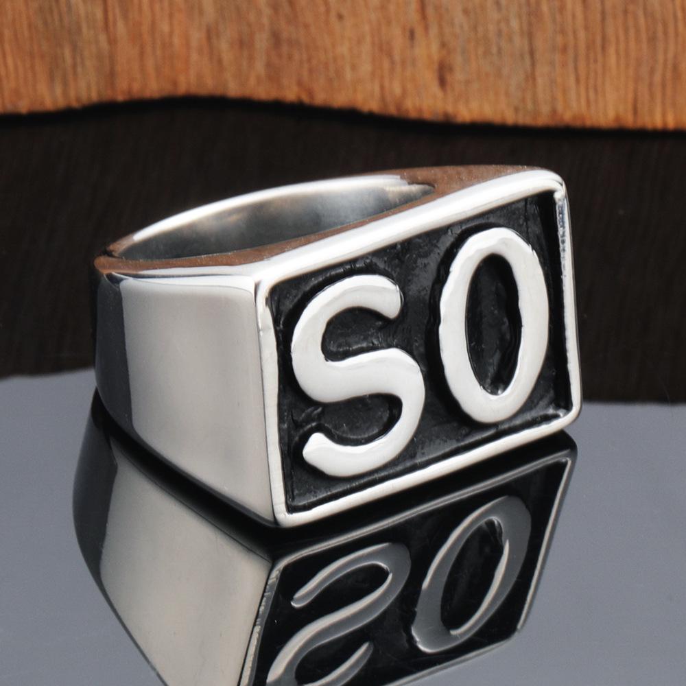 Men's European American Hip Hop Titanium Steel Punk Ring