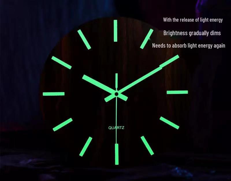 MDF Luminous Silent Wall Clock - Creative, Glowing Quartz Clock for Bedroom and Living Room
