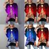 Stylish Women Christmas Tree Tops Long Sleeve Casual Xmas Pullover T Shirt Blouse