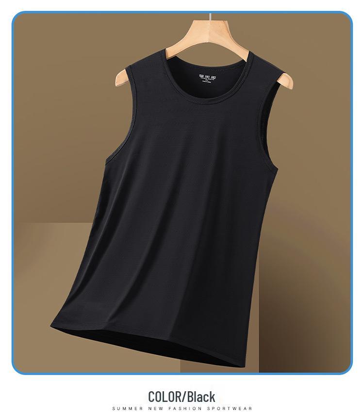 Men's Summer Quick-Dry Ice Silk Vest: Breathable, Elastic Nylon Activewear