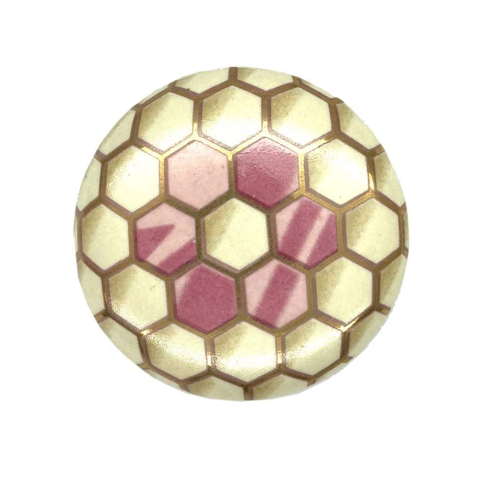 Keramikknöpfe Schubladengriffe für Schränke und Küchenschränke (38mm, Gold Mehrfarbig) - Packung mit 4 Knöpfen (Wabenstruktur)