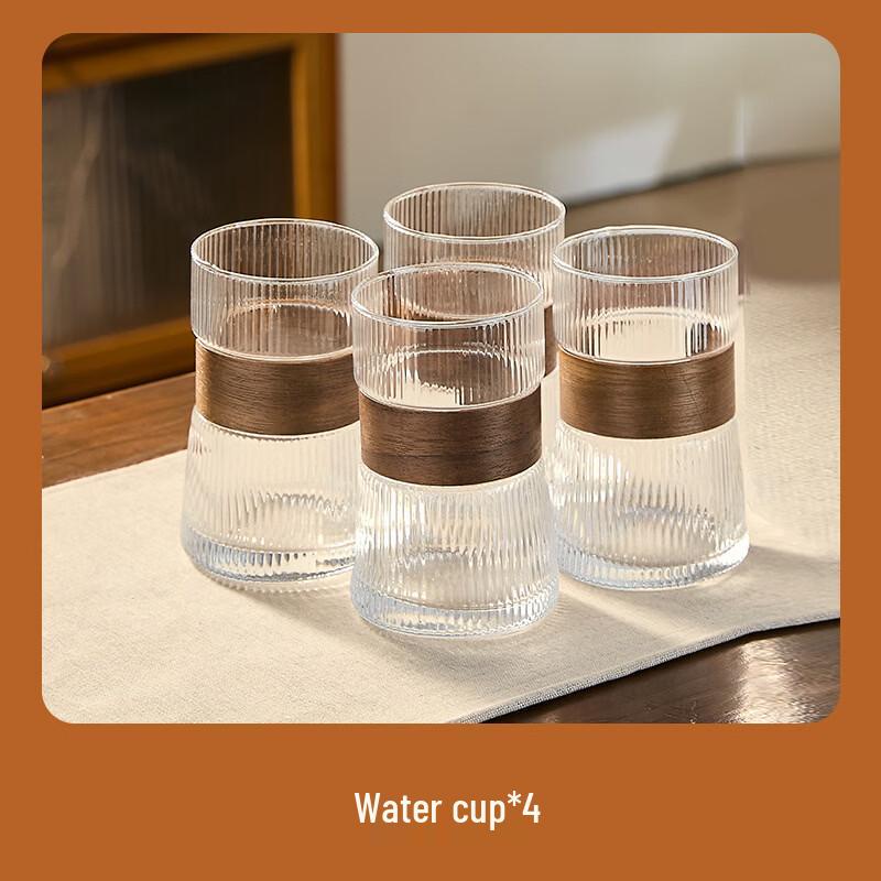 Handun High Borosilicate Striped Glass Teacup Set
