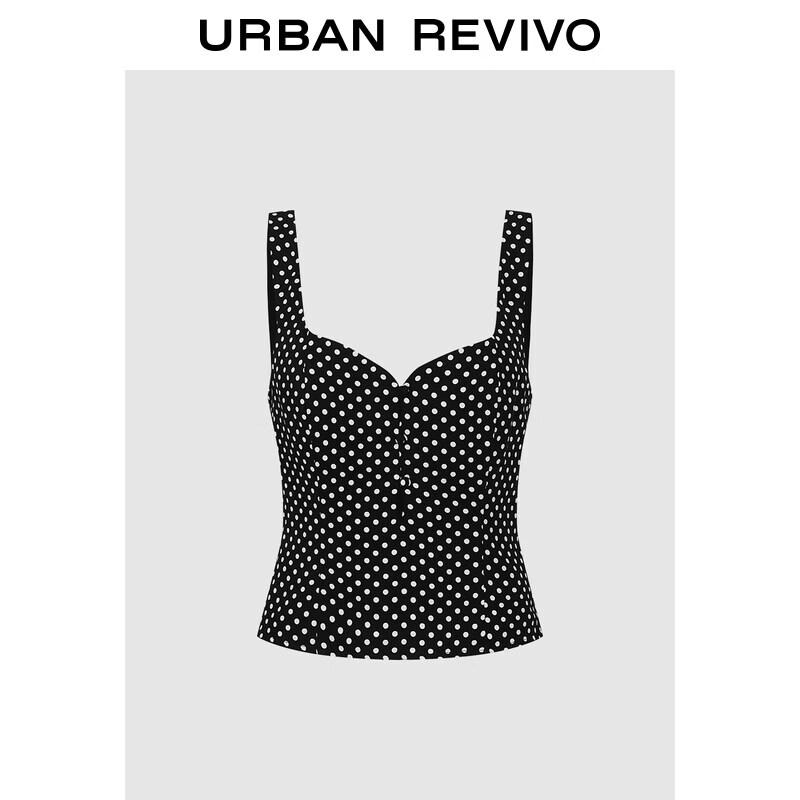 UR Women s Polka Dot Shirred Cami Blouse M