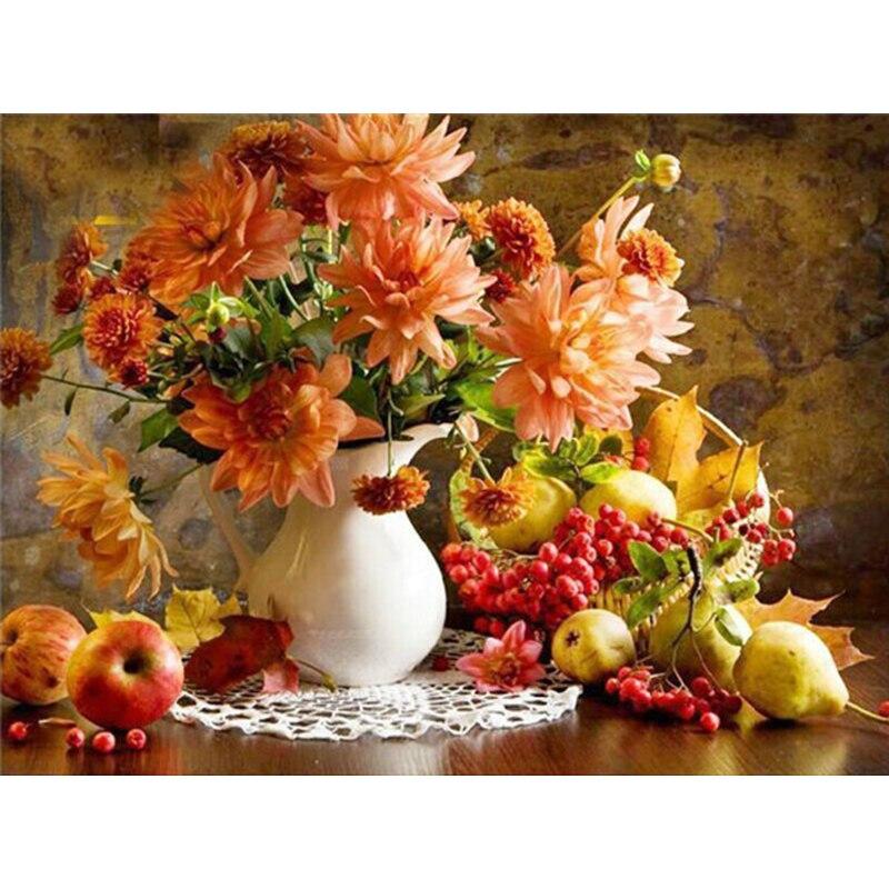DIY Blumenvase 5D Diamant Malerei Kreuzstich voller runder Bohrer Strass Diamant Stickerei Wand Kunst Home Decor
