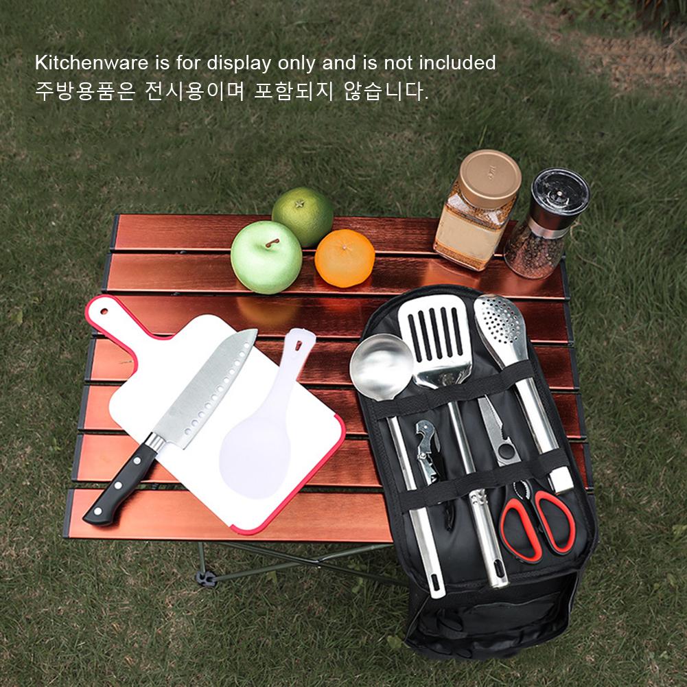 Kitchen Utensil Storage Bag Oxford Cloth Large Capacity Picnic BBQ Tableware Pouch Outdoor Camping Supplies Cookware Storage Bag
